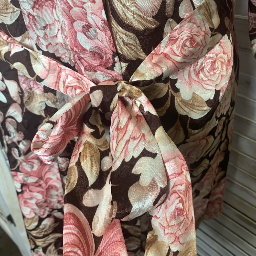 VINTAGE INNER MOST satin floral robe house coat M - Picture 9 of 16